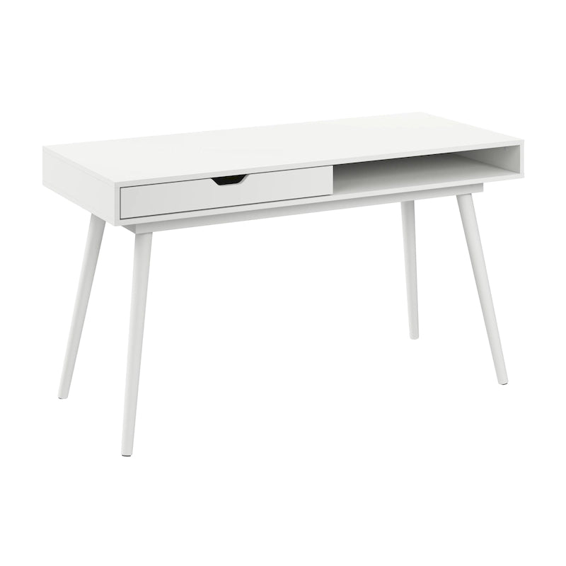 Bureau d’écriture moderne de style mi-siècle avec rangement à tiroirs et pieds fuselés
