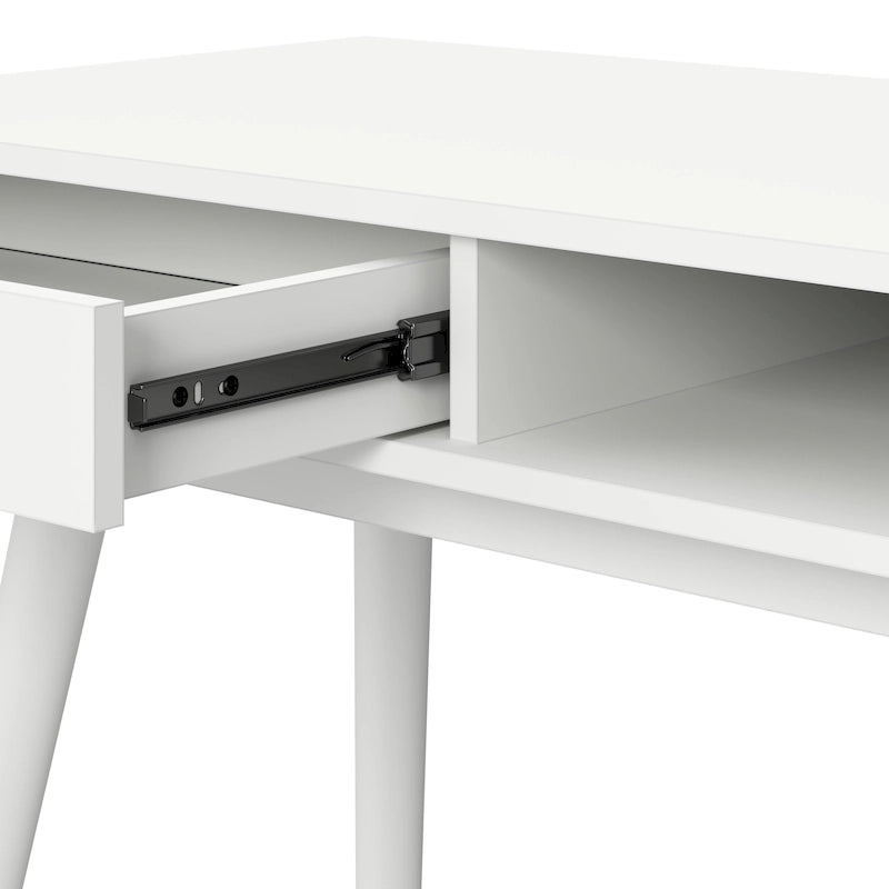 Bureau d’écriture moderne de style mi-siècle avec rangement à tiroirs et pieds fuselés