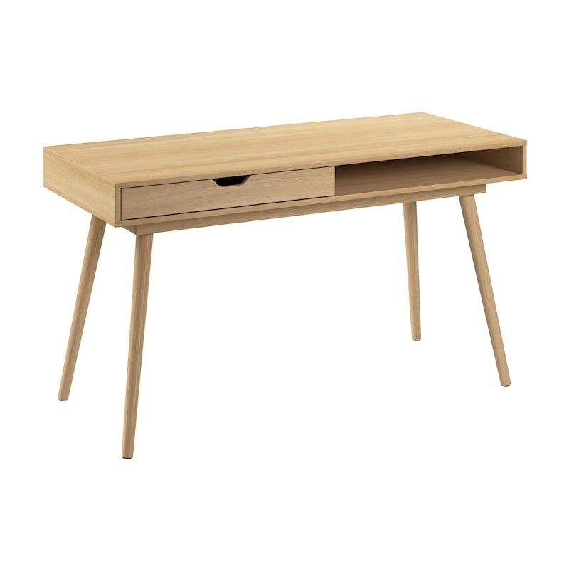 Bureau d’écriture moderne de style mi-siècle avec rangement à tiroirs et pieds fuselés