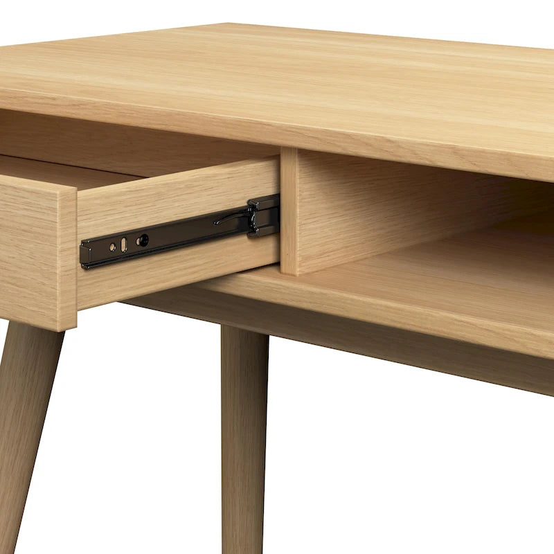 Bureau d’écriture moderne de style mi-siècle avec rangement à tiroirs et pieds fuselés