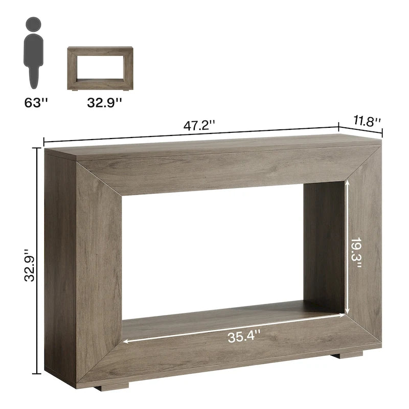 47 Inches Rustic Sofa Table for Entryway, Hallway and Living Room