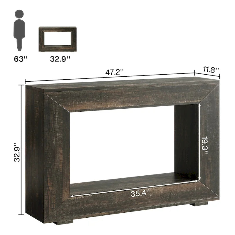 47 Inches Rustic Sofa Table for Entryway, Hallway and Living Room
