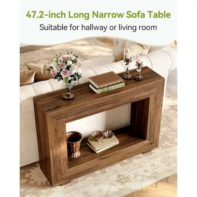 47 Inches Rustic Sofa Table for Entryway, Hallway and Living Room
