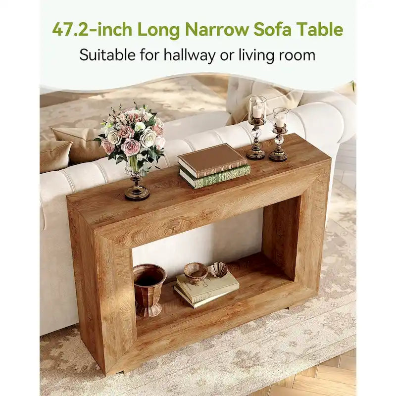 47 Inches Rustic Sofa Table for Entryway, Hallway and Living Room
